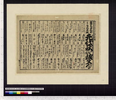 Sumishibai ooatari narabini shukka torikumi : sendai hagi gotenba nukimonku