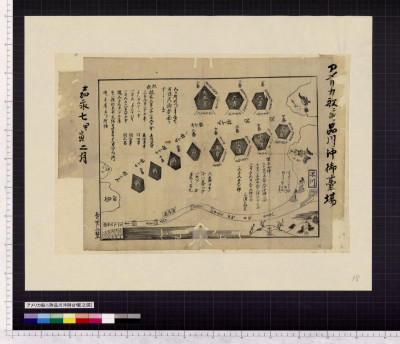 アメリカ船ニ附品川沖御台場[之図]